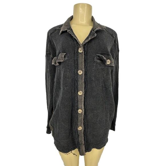 OLI & HALI Women’s M/L Women Button Up Oversized Jacket Shirt Boho F34